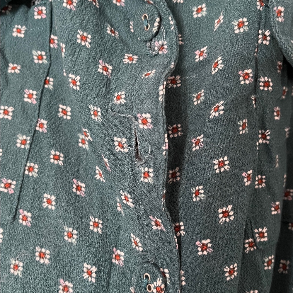 Universal Thread Teal Patterned Cropped Jumpsuit - image 4